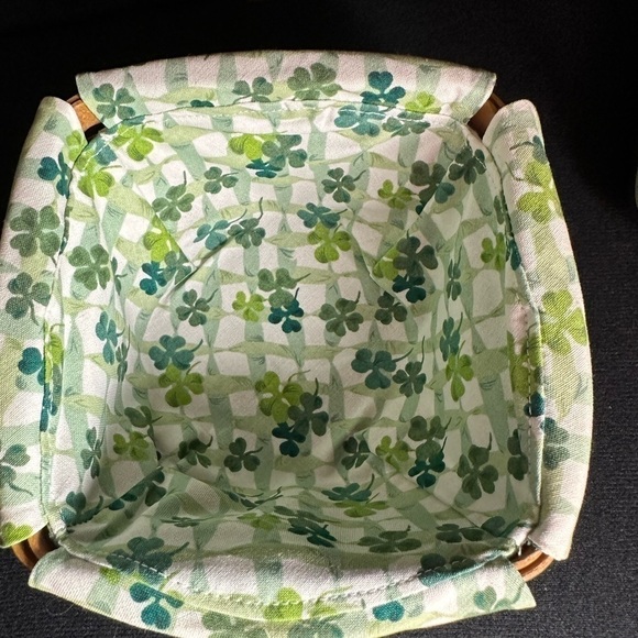 Longaberger St‎ Patricks lucky twist basket protector liner lid Shamrock knob - Picture 6 of 14
